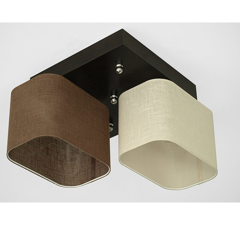 Gonzalez Semi Flush Mount, Brown/Cream transparent, White