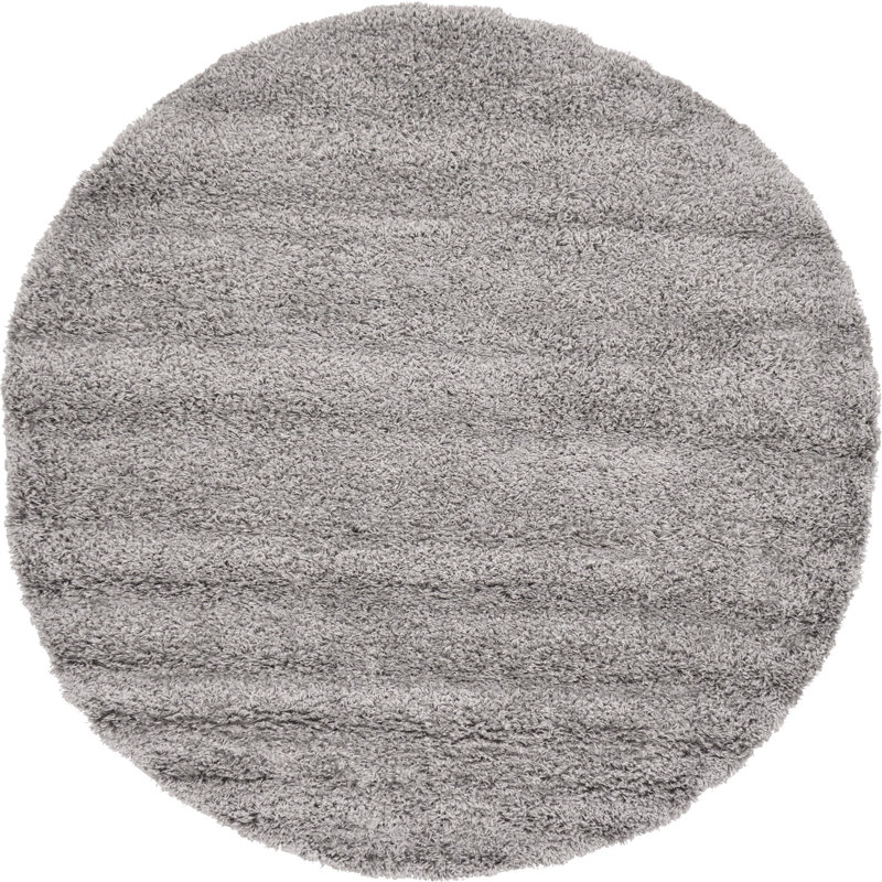 Tapis Santosha à poils longs, Rond 6 pi 1 po, Gris nuageux