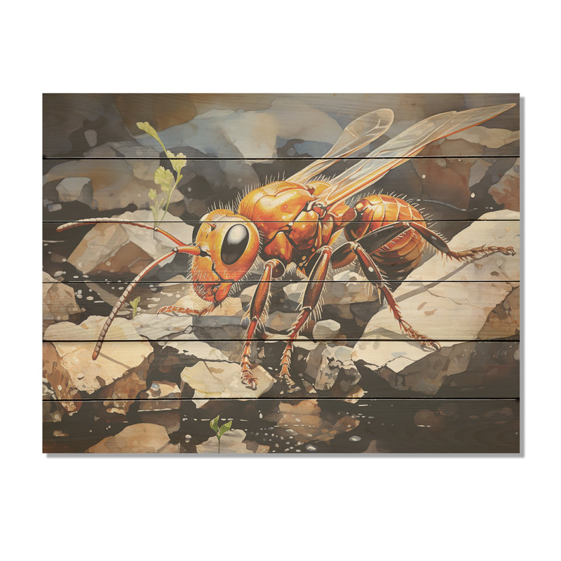 Art doré sur bois de pin naturel Golden Wayway, H 30 po x l 40 po