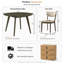 5-Piece Mid-Century Modern Round Dining Table Set, Solid Wood, 48" Kitchen Table with 4 Upholstered Chairs