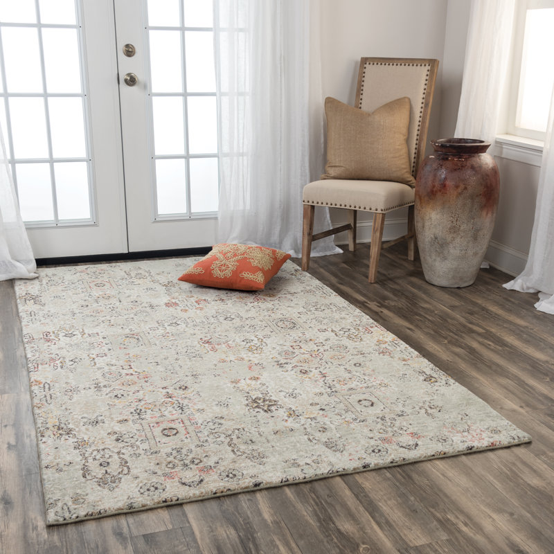 Tapis vert / beige en laine Maratea, Rectangle 10 pi x 13 pi