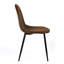 Ensemble de quatre chaises d'appoint en espresso et en faux suède noir et acier
