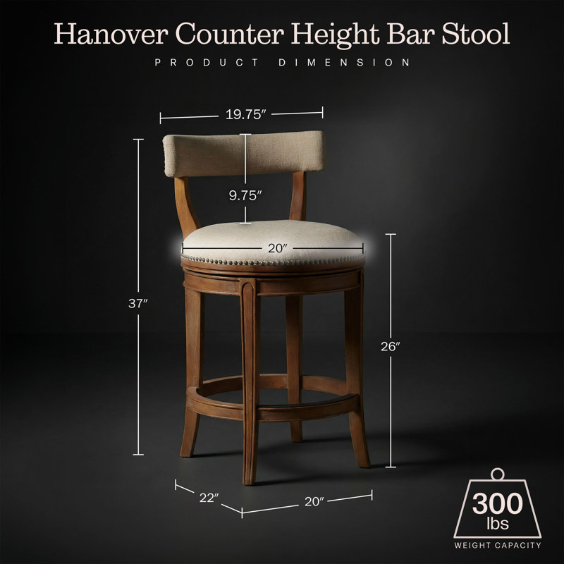 Hanover Swivel Counter Height Stool, 26", Counter Stool (26” Seat Height), 1