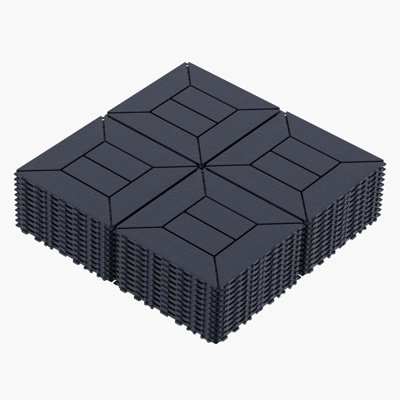 Carreaux de terrasse pour patio de style nouveau 12 po x 12 po (ensemble de 44 pièces) - plastique haute dureté, utilisation intérieure / extérieure, bricolage sans outil pour la piscine, la pelouse, la salle de bain et plus