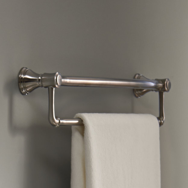 Bath Safety 24" Wall Mounted Towel Bar, Brilliance Stainless