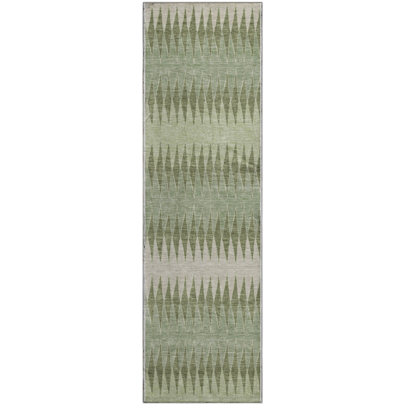 Premium Machine Washable Prisco Aloe Rug, Runner 2'3" x 7'6"