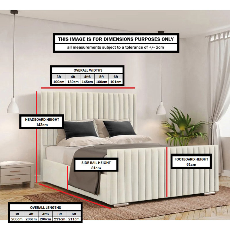 Abriyah Bed Frame, Kingsize (5'), Cream
