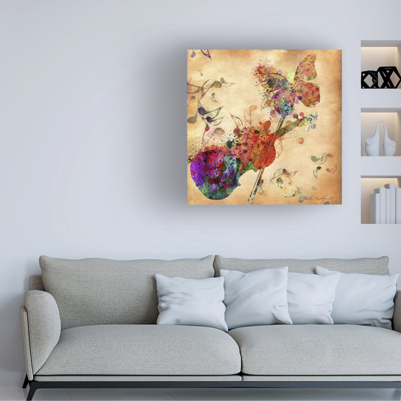 « love music », impression sur toile tendue, H 14 po x l 14 po x P 2 po