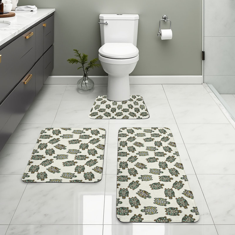  Multicolore ensemble de tapis de salle de bain Turtle