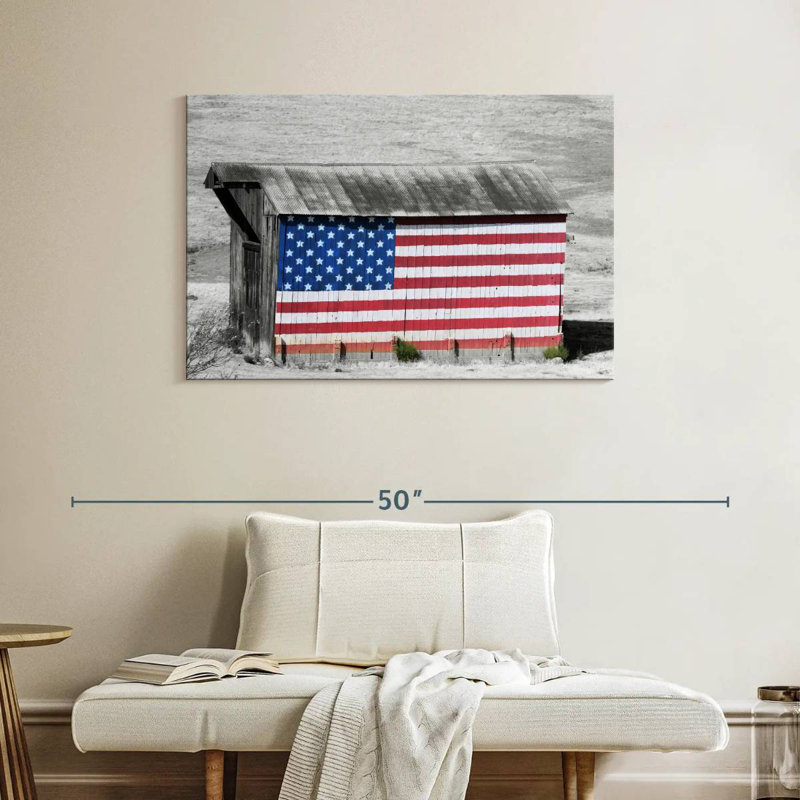 Borges American Flag Barn, 26" H x 39" W