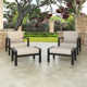 Townsend Patio Chair Sunbrella Cushions and Ottoman