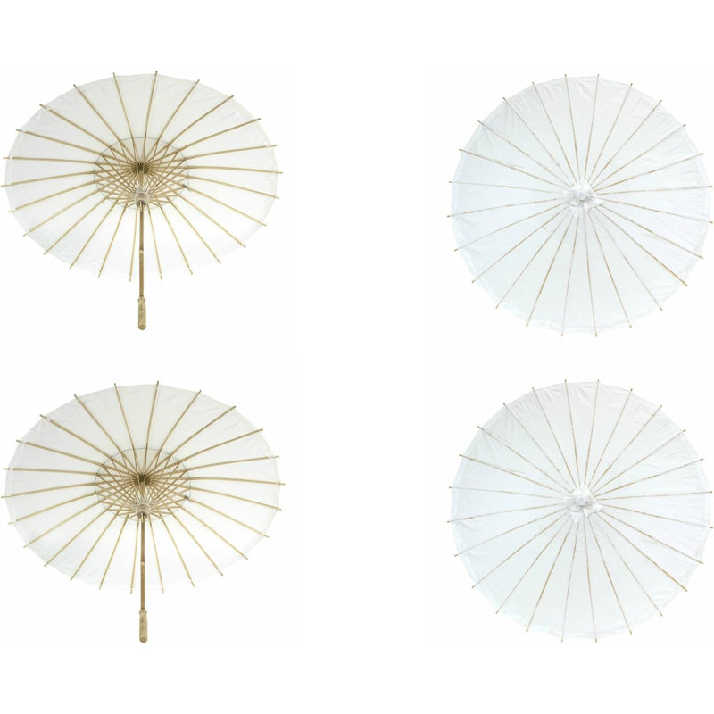 Parasol blanc de 4 pièces Koyal Wholesale 32 po, Blanc