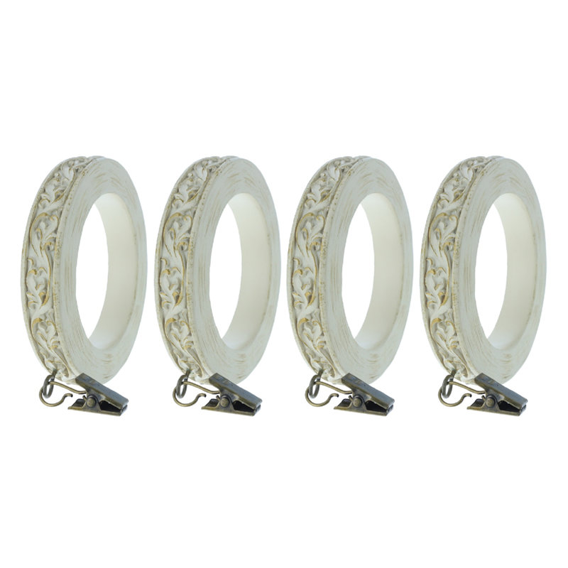 Anneau de rideau à volutes Lockwood, Blanc doré de France