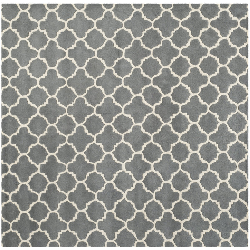 Teresita Chatham Hand Tufted Wool Geometric Rug, Square 7'