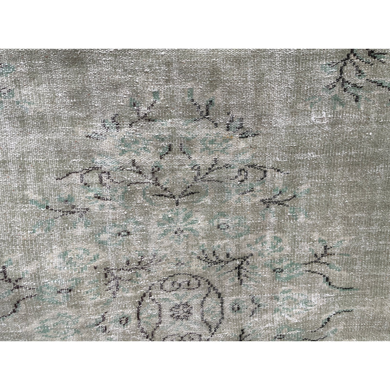 Tapis en laine beige 63,8 x 109,8 po, patchwork traditionnel rétro moderne
