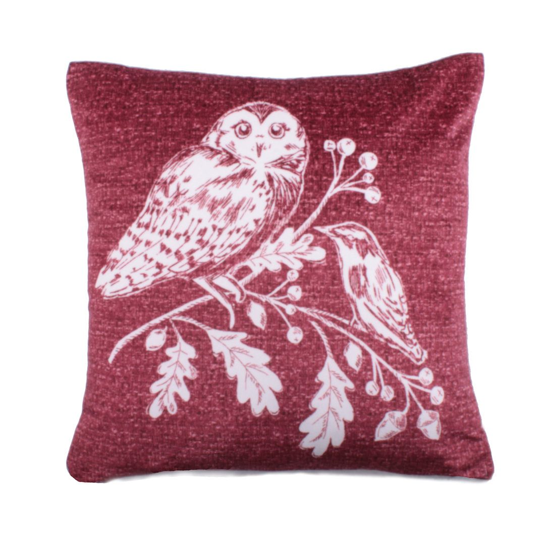 Woodland Owls Animal Print Square Scatter Cushion Cushion With Filling