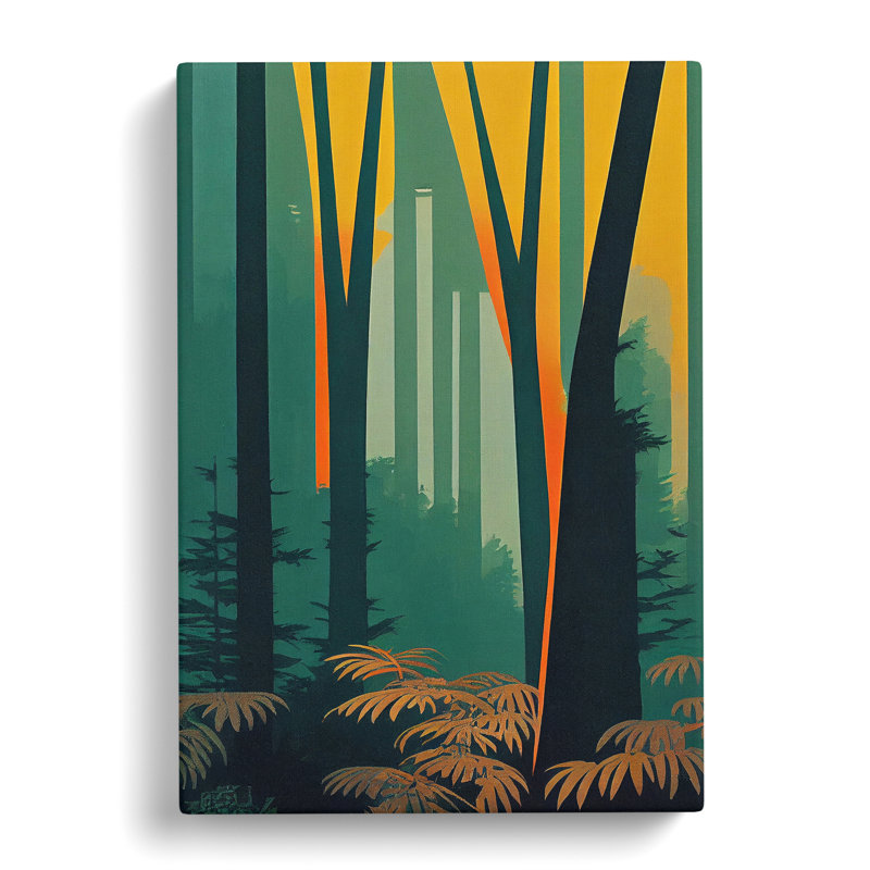 Blazing Forest - Print, Wrapped Canvas, 50cm H x 35cm W x 3cm D, No Matte