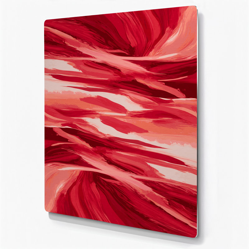 «Abstract Landscape 12», art mural en métal rouge, H 12 po x l 18 po