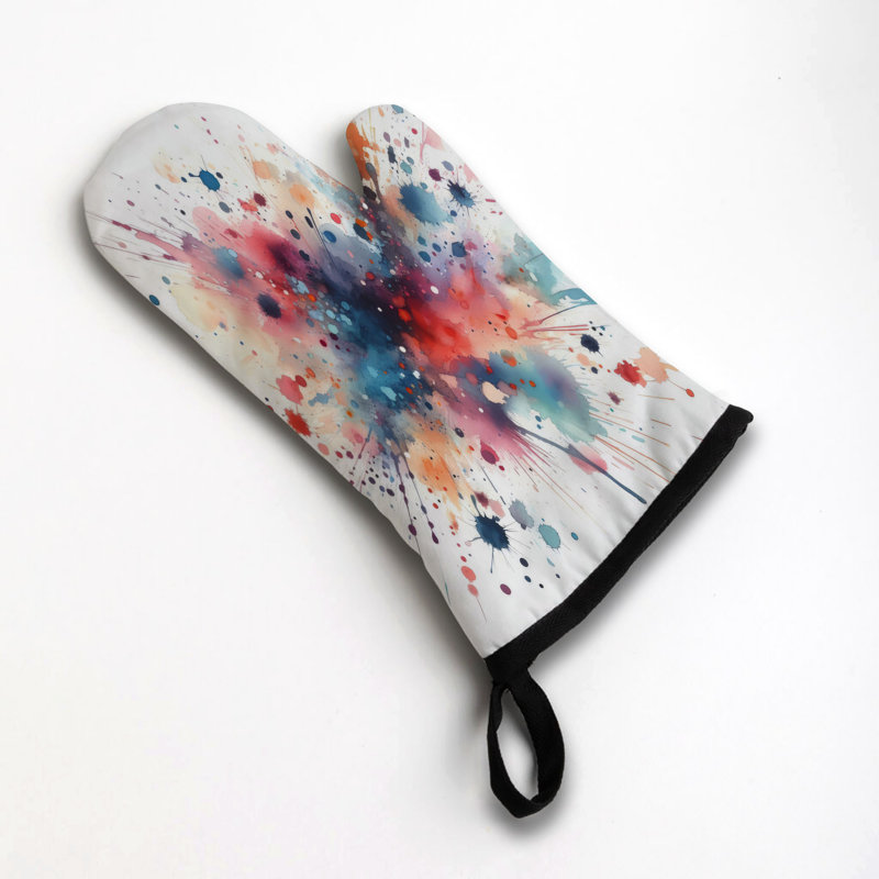Bold Brush Splashes Oven Mitt Cotton Twill