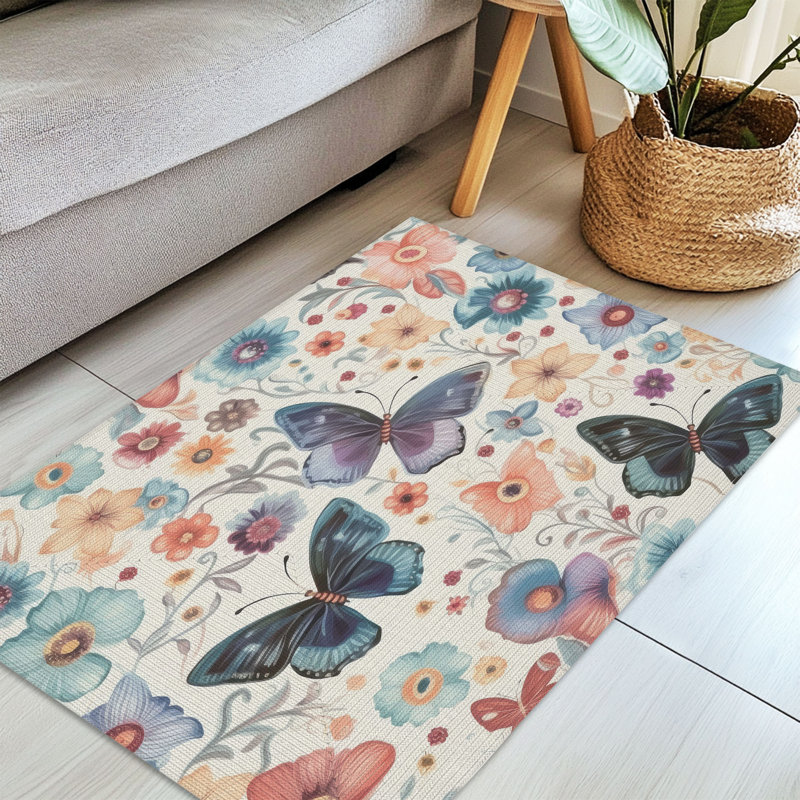 Tapis tressé Butterfly Garden, Rectangulaire 3 pi x 5 pi