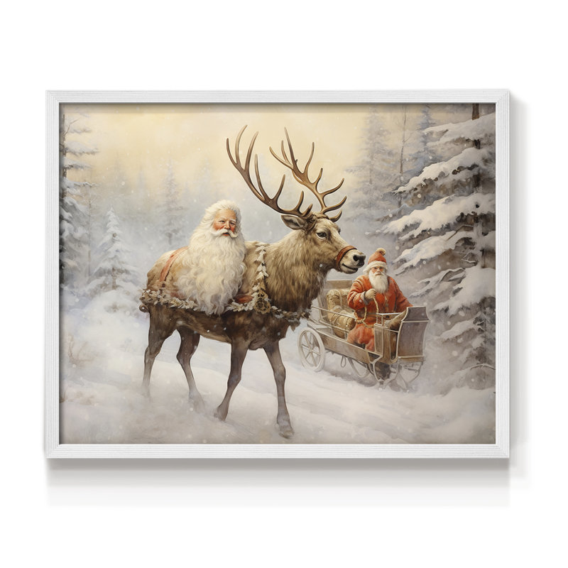 Chirstmas Art-CCCLVI -Framed Print - Restickable, H 22 po x l 28 po, Blanc
