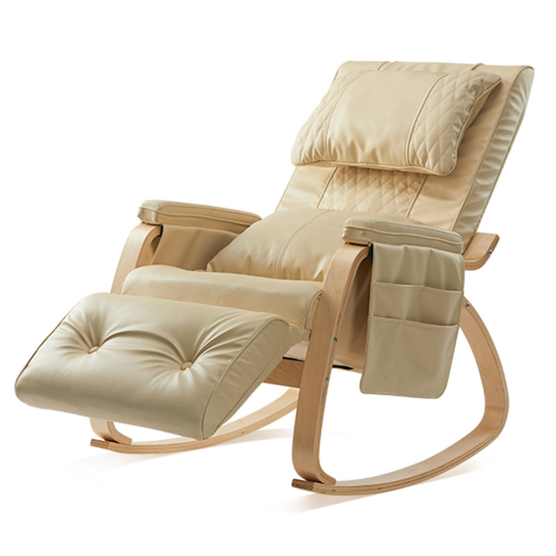 Chaise berçante Idellar, Naturel, Blanc crème