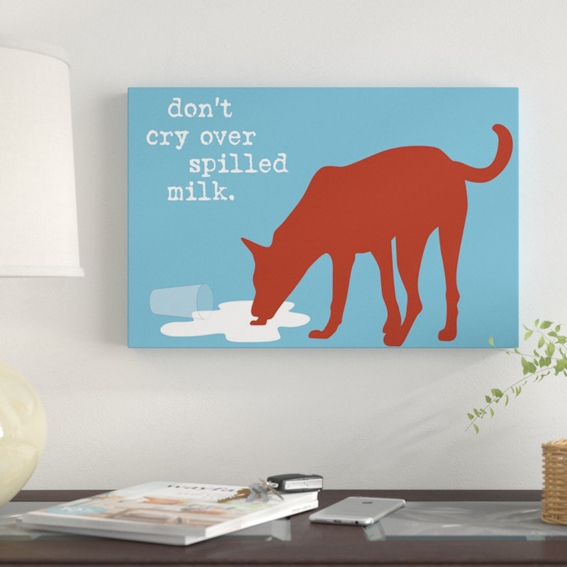 «Spills Milk», impression sur toile, H 18 po x l 26 po x P 1,5 po, Pas de tapis, Toile tendue