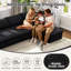Canapé modulaire à compression modulaire, canapé modulaire Cloud avec assise profonde, canapé rembourré sans os pour la chambre à coucher du salon (noir, 6 places + 2 repose-pieds)-932704030