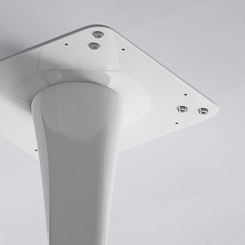 Table de salle à manger Bjarnheiur, Blanc, Blanc, H 29,55 po x l 47,26 po x P 47,26 po