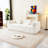 Modern Boneless Couch With Two Circular Throw Pillows-119552856