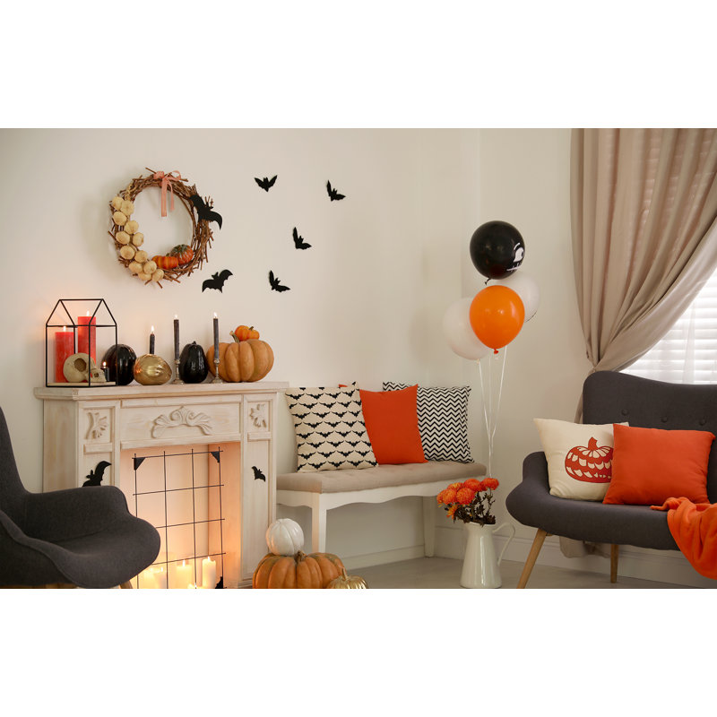  Coussin décoratif Bat Colony, 16 po x 16 po, Crème