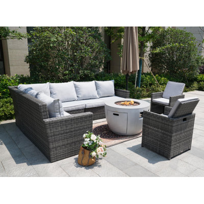 8 - Person Patio Conversation Set with Cushions