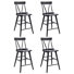 Brentyn 24"H Wood Mid-Century Modern Spindle Full Back Kitchen Counter Height Barstools Chair