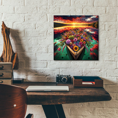 «Flower Boat» par Rey Klimt, art mural en verre acrylique