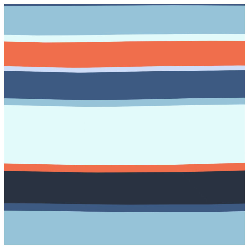 Coussins décoratifs à rayures bleues et orange, 20 x 20 pouces