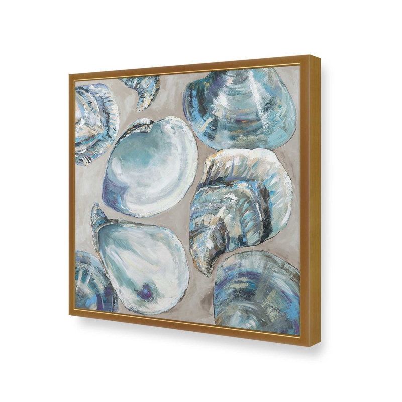 «Summer Party Blue» par Jeanette Vertentes, reproduction d'art, H 12 po x l 12 po, Doré
