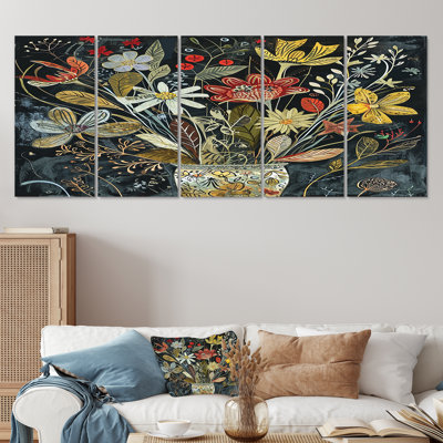 «Saugus - Wildflowers», art mural sur toile 5 pièces