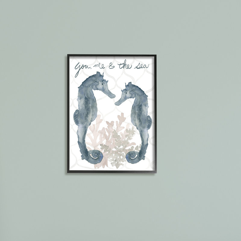 You Me The Sea Expression, hippocampes aquatiques doux, H 19 po x l 13 po x P 0,5 po, Bois