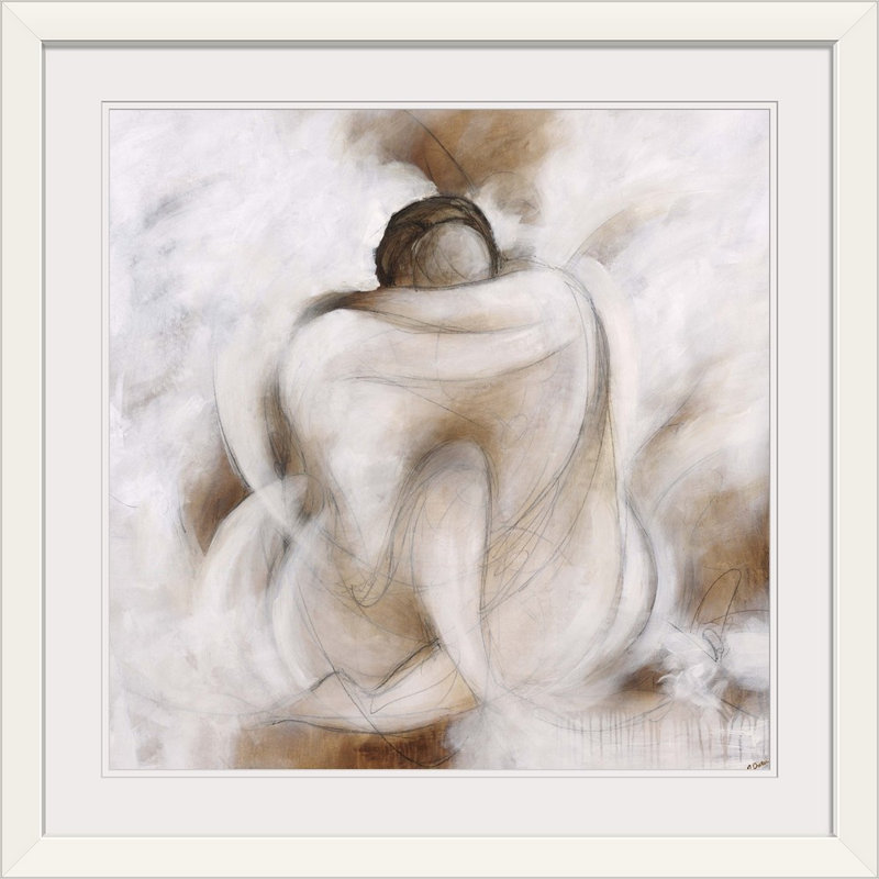 «Mallon Love Embraces» par Rikki Drotar - impression, Impression encadrée, H 32 po x l 32 po, Blanc