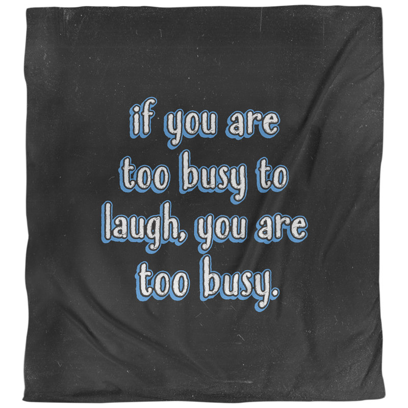 Housse de couette réversible Quotes Make Time for Laughter, Housse de couette pour grand lit, Bleu