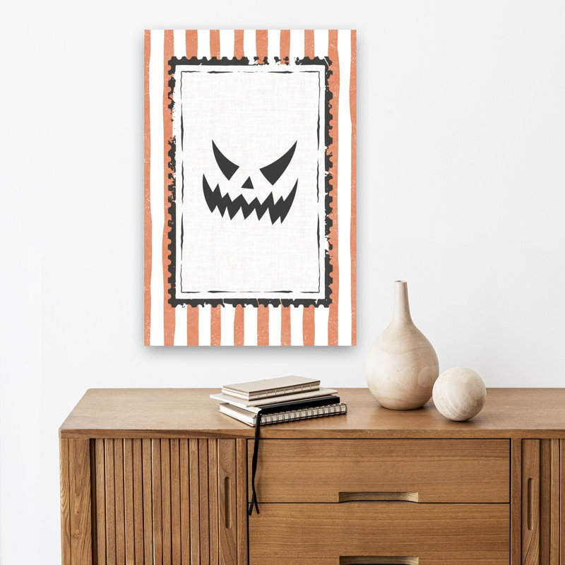 Tampon d'Halloween effrayant, impression d'art mural contemporain d'automne, H 18 po x l 12 po