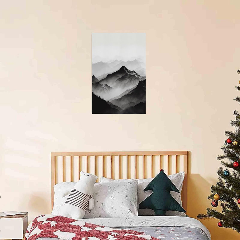 Art mural sur toile noir et blanc sans cadre 16 po x 24 po