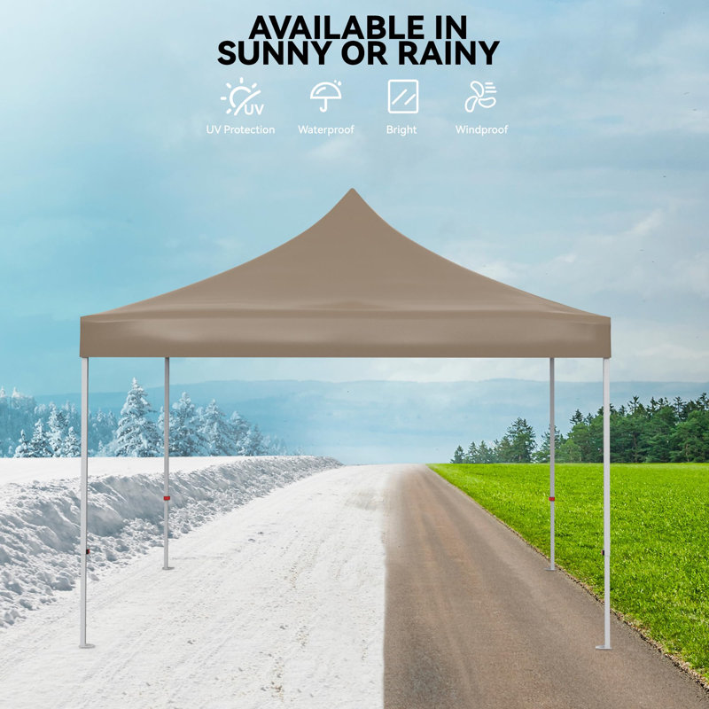 10x10FT Pop Up Canopy, Outdoor Gazebo with 4 Sidewalls, Waterproof Canopy Tent for Parties with Wheeled Bag, Quick and Effortless Setup, High-Performance Fabric, Event Tent for Backyard