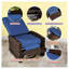 Fauteuil inclinable pivotant d'extérieur bleu foncé avec rotin en PE et structure en acier