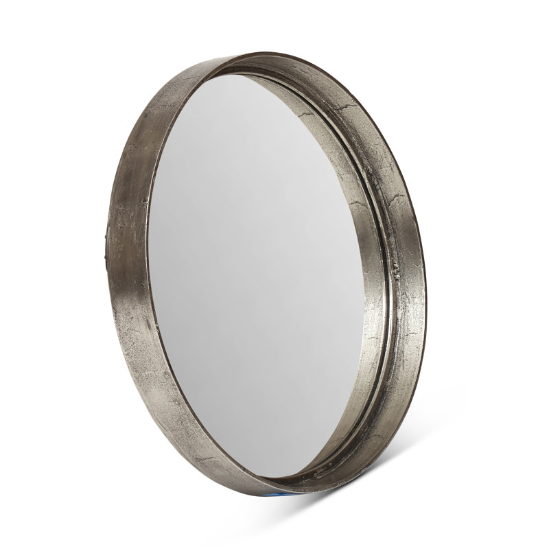 Samar Round Mirror, 23" H x 23" W, Antique Brass