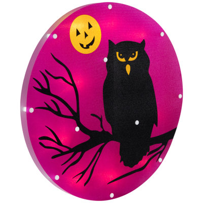 Silhouette de fenêtre 13,75 po Hibou lumineux Halloween