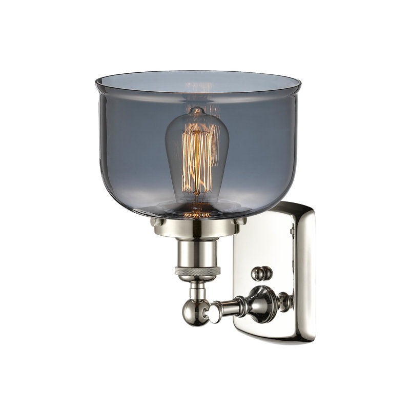 Ballston Urban Bell - 1 Light 8" Sconce, Polished Nickel, Plated Smoke, LED