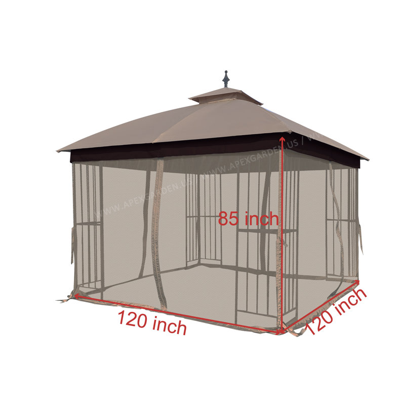 Universal 10 ft. x 10 ft. Gazebo Replacement Mosquito Netting, Tan