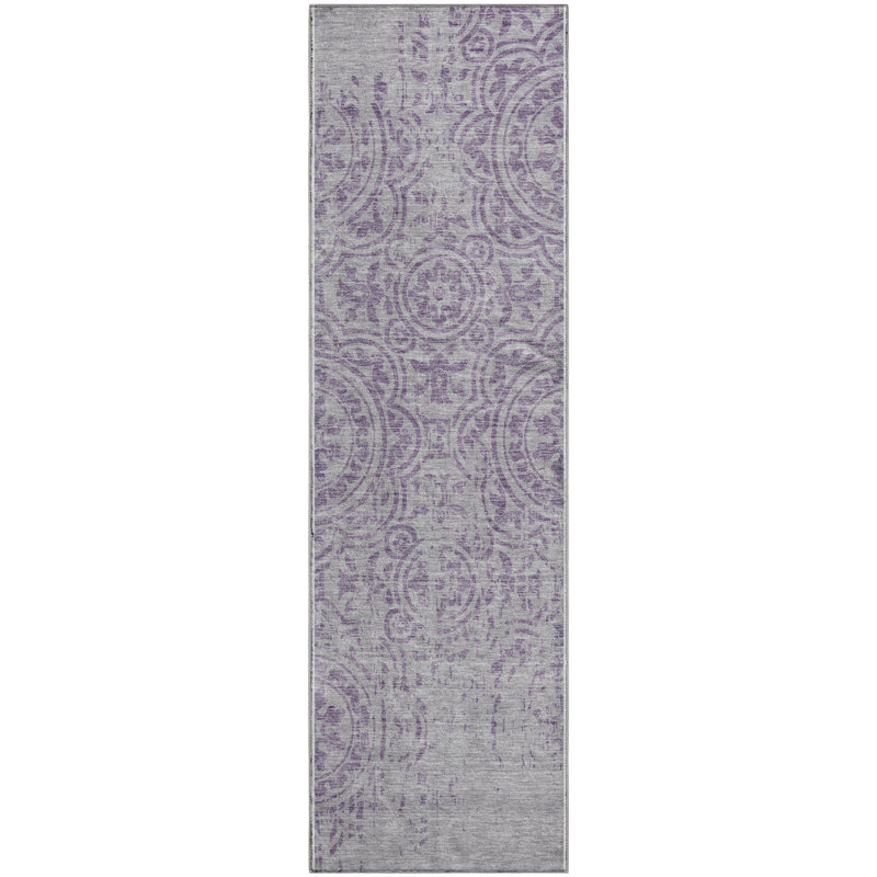 Premium Machine Washable Prisco Lavender Rug, Runner 2'3" x 7'6"