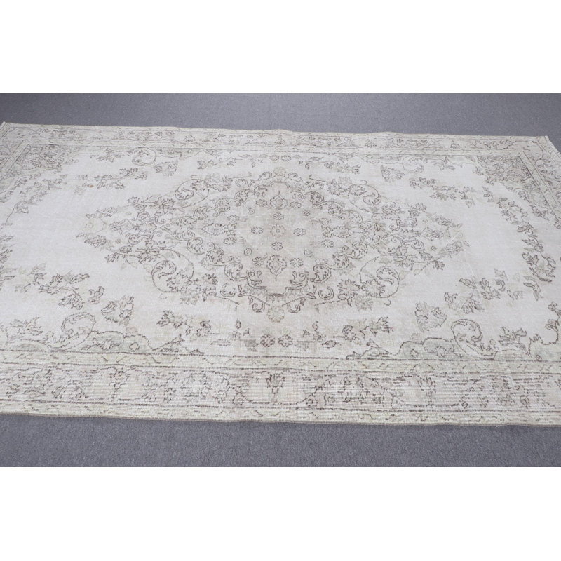 Tapis antique en laine à tissage plat antique beige et ivoire pour la chambre à coucher